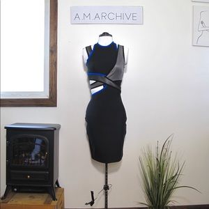 ALEXANDER WANG X H&M SCUBA CUT OUT FITTED DRESS